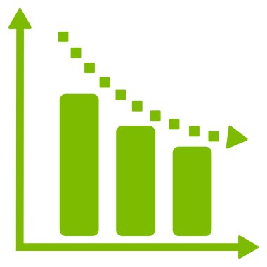 Negatif eğilim vektör araç çubuğu simgesi