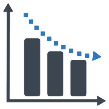 Negatif eğilim vektör araç çubuğu simgesi