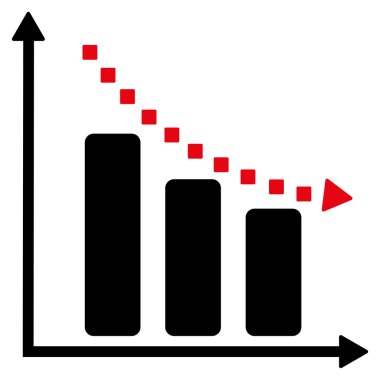 Negatif eğilim vektör araç çubuğu simgesi