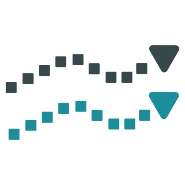 Noktalı Eğilim Çizgileri Vektör Araç Çubuğu Simgesi