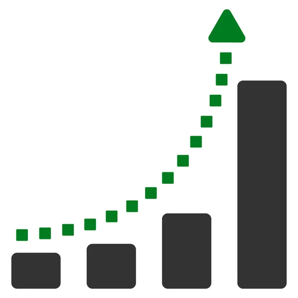 Gráfico de barras Tendencia Vector Toolbar Icono — Vector de stock