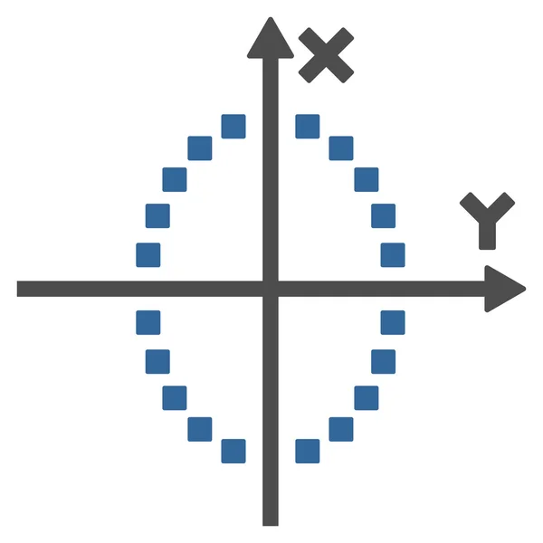 Ellipse Plotvektor Symbolleiste Symbol — Stockvektor