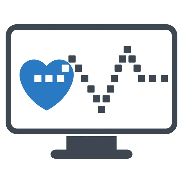 Icono de barra de herramientas de vectores de monitoreo cardiovascular — Vector de stock