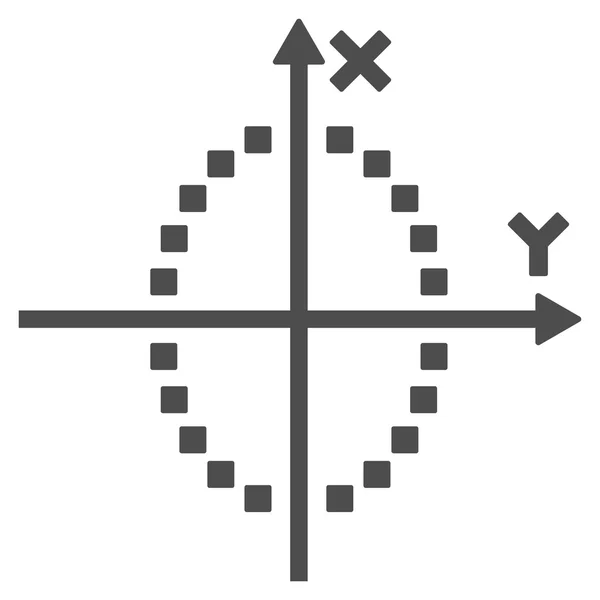 Иконка векторной панели инструментов Ellipse Plot — стоковый вектор