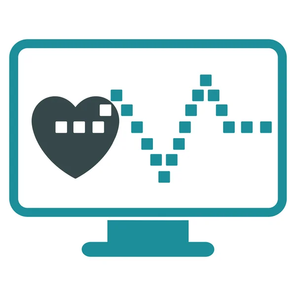 Cardio Monitoring Vector Toolbar Icon — Stock Vector