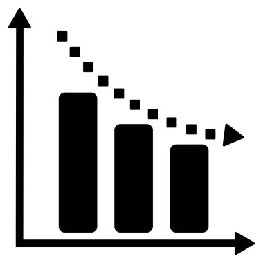 Negatif eğilim vektör araç çubuğu simgesi