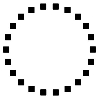 Noktalı çember vektör araç çubuğu simgesi