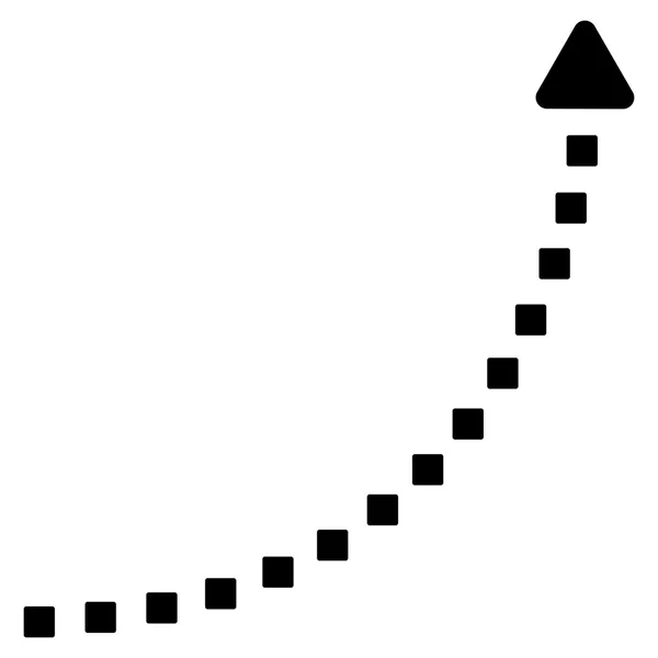 Ikona tlačítka panelu nástrojů vektorové linky tečkovaný růst — Stockový vektor