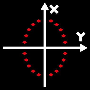 Noktalı elips çizim glif araç çubuğu simgesi