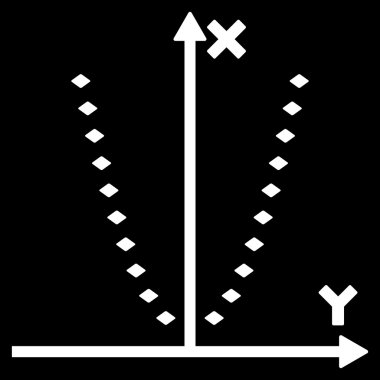 Noktalı parabol arsa glif araç çubuğu simgesi