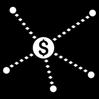 Noktalı finansal bağlantılar glif araç çubuğu simgesi