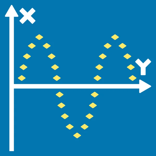 Dotted Sinusoid Plot Glyph Toolbar Icon — Stock Photo, Image