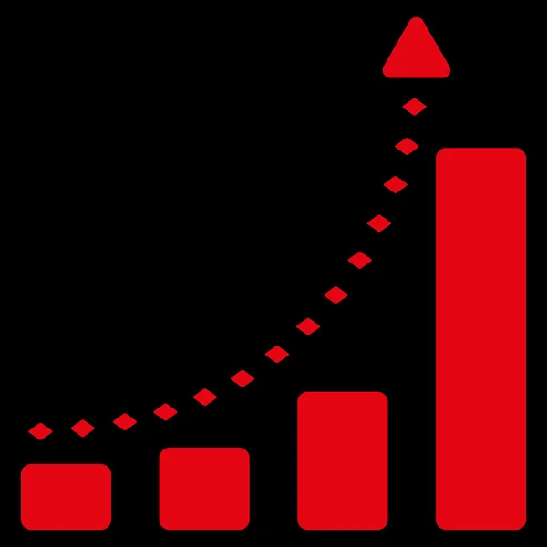 Gráfico de barras Tendência positiva Glyph Toolbar Ícone — Fotografia de Stock