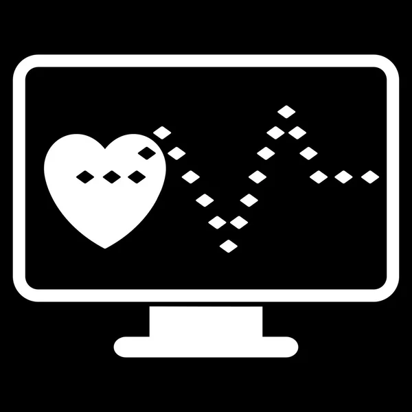 Cardio Monitoring Glyph Toolbar Icon — Stock Photo, Image