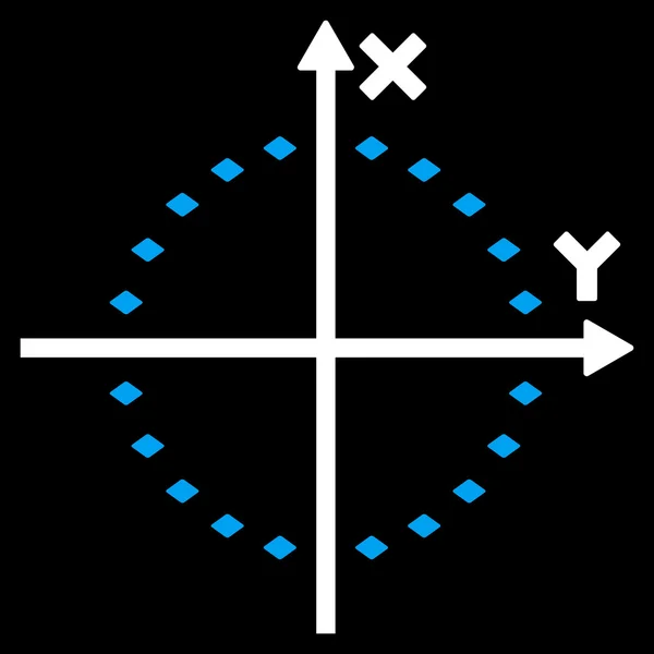 Prickig cirkel Plot Glyph verktygsfältsikon — Stockfoto