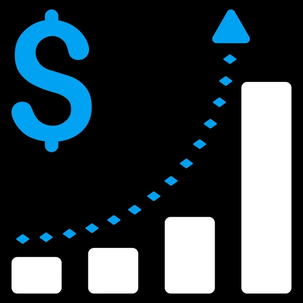 Gráfico de barras de negocios Tendencia positiva Glyph Toolbar Icono — Foto de Stock