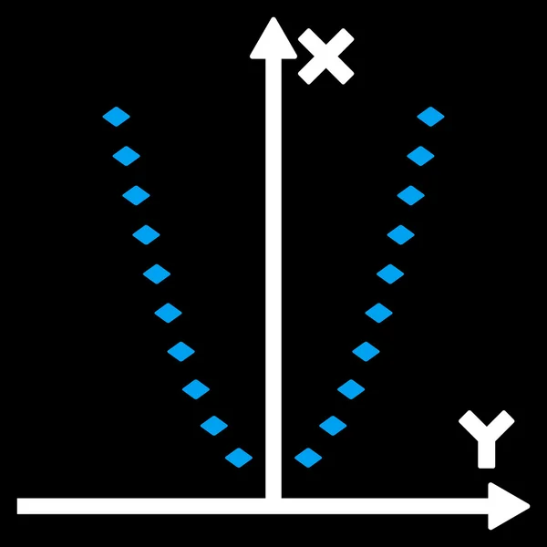 Icona punteggiata della barra degli strumenti del glifo di trama di Parabola — Foto Stock