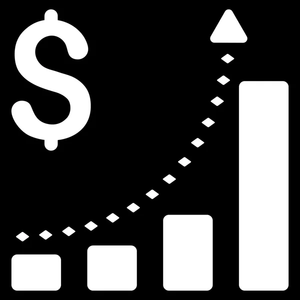 Business Bar Chart positiv Trend Glyph verktygsfältsikon — Stockfoto