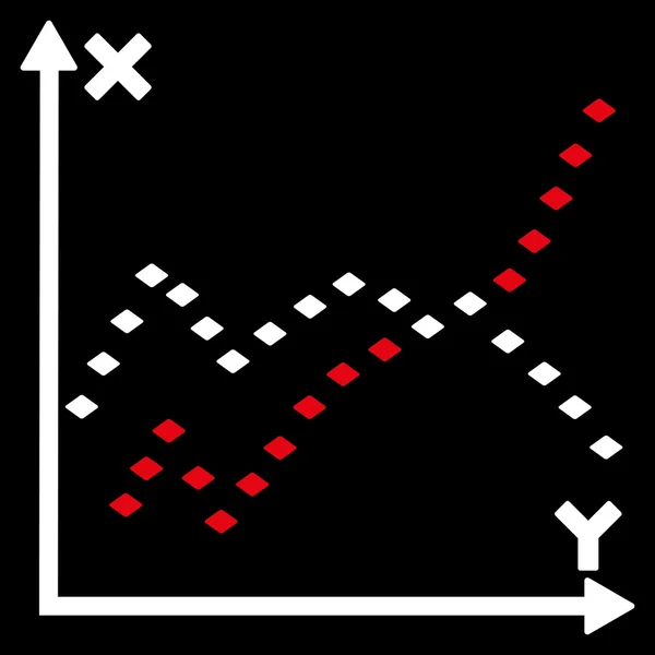 Fonctions pointillées Tracer Glyphe barre d'outils Icône — Photo