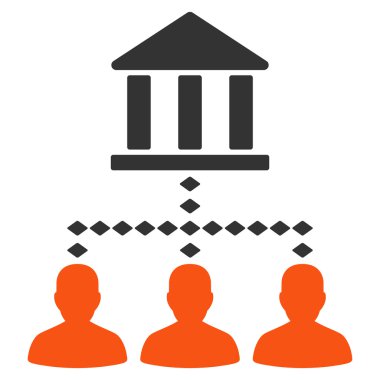 Banka Binası istemci bağlantıları glif araç çubuğu simgesi