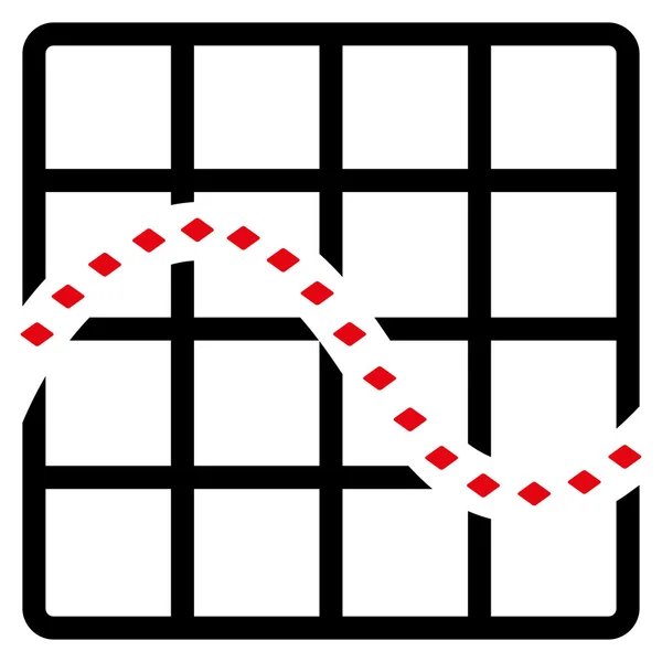 Ikona tlačítka panelu nástrojů glyf graf funkce s tečkami — Stock fotografie
