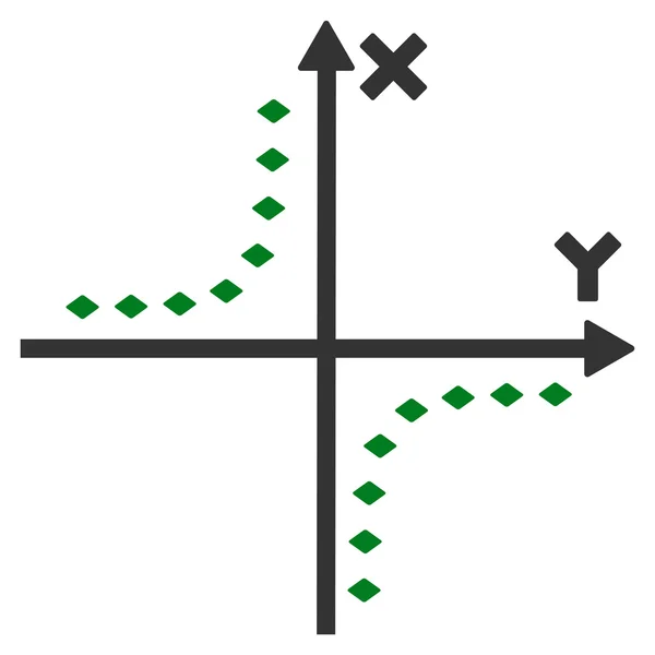 点線の双曲線プロット グリフのツールバー アイコン — ストック写真