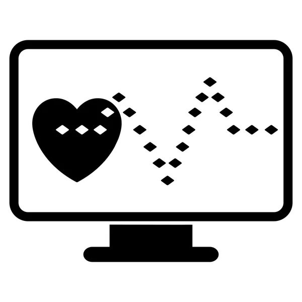 Cardio Monitoring Glyph Toolbar Icon — Stock Photo, Image