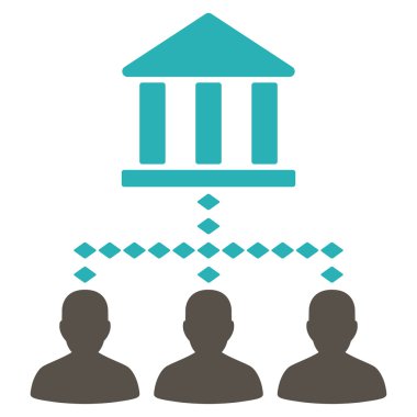 Banka Binası istemci bağlantıları glif araç çubuğu simgesi