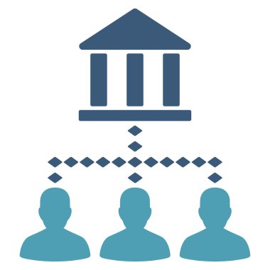 Banka Binası istemci bağlantıları glif araç çubuğu simgesi