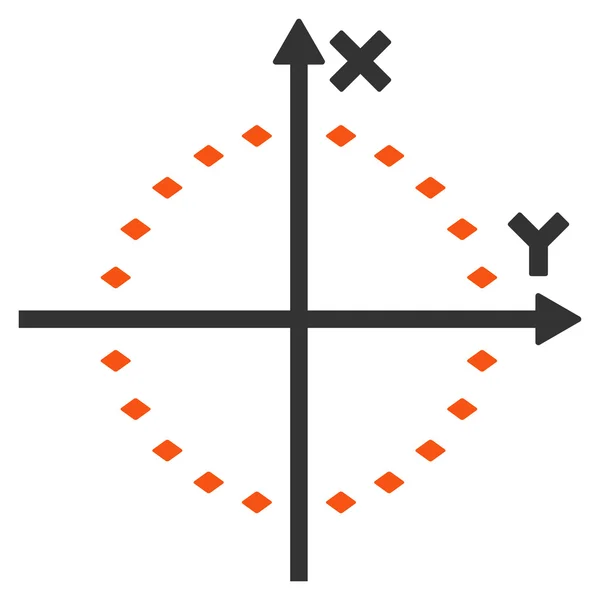 Prickig cirkel Plot Glyph verktygsfältsikon — Stockfoto