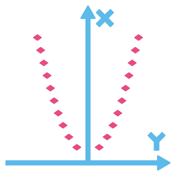 Gepunktetes Parabel-Plot-Symbol in der Symbolleiste — Stockfoto