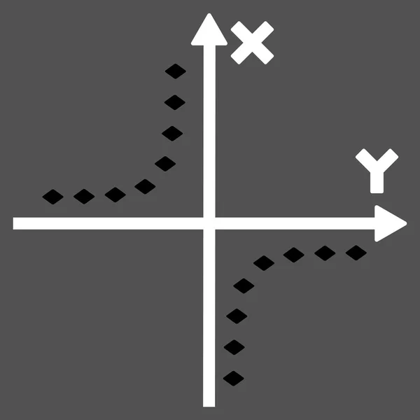 虚线的双曲线情节标志符号工具栏图标 — 图库照片