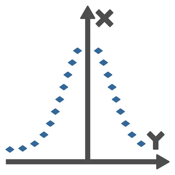 Gepunktetes Gauss-Plot-Symbol in der Symbolleiste — Stockfoto