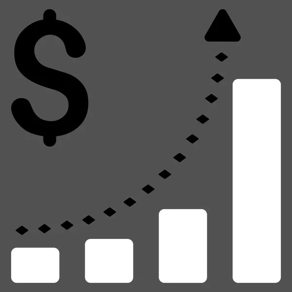 Business Bar Chart positiv Trend Glyph verktygsfältsikon — Stockfoto