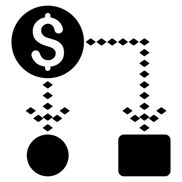 Schemat przepływów pieniężnych Glif ikony paska narzędzi — Zdjęcie stockowe