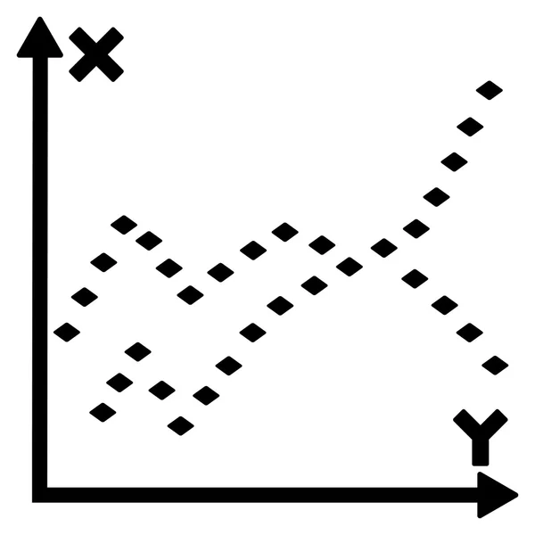 Prickade funktioner Plot Glyph verktygsfältsikon — Stockfoto