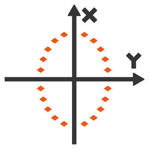 Gepunktetes Ellipse-Plot-Symbol in der Symbolleiste — Stockfoto