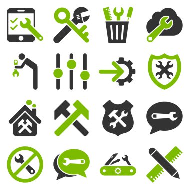 Seçenekleri ve hizmet araçları simge seti