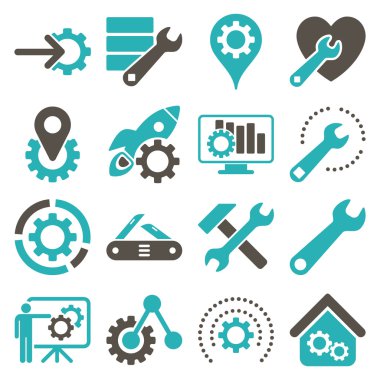 Seçenekleri ve hizmet araçları simge seti