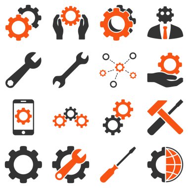 Seçenekleri ve hizmet araçları simge seti