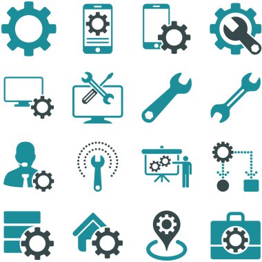 Seçenekleri ve hizmet araçları simge seti