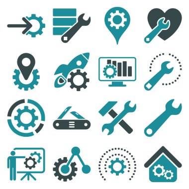 Seçenekleri ve hizmet araçları simge seti