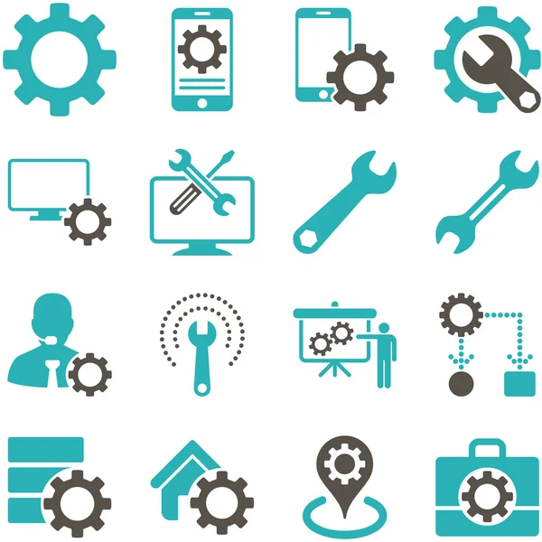 Seçenekleri ve hizmet araçları simge seti