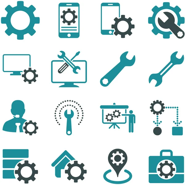 Seçenekleri ve hizmet araçları simge seti