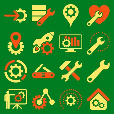 Seçenekleri ve hizmet araçları simge seti