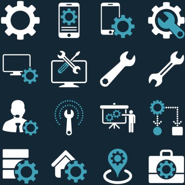 Seçenekleri ve hizmet araçları simge seti