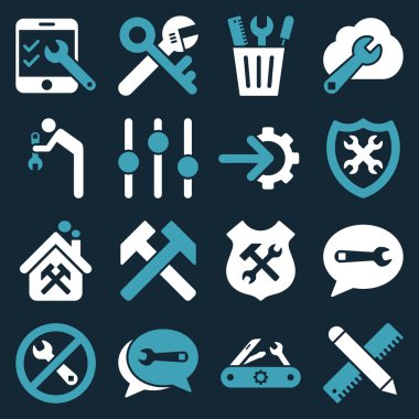 Seçenekleri ve hizmet araçları simge seti