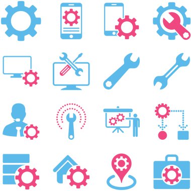 Seçenekleri ve hizmet araçları simge seti