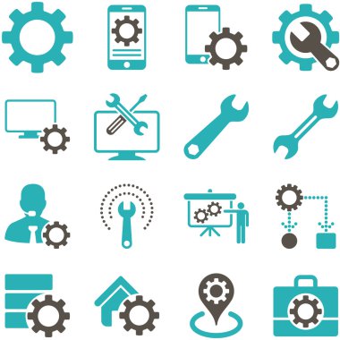 Seçenekleri ve hizmet araçları simge seti