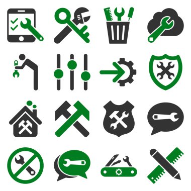 Seçenekleri ve hizmet araçları simge seti